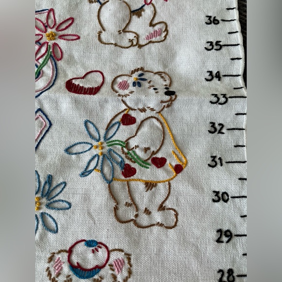 Handstitched embroidered cloth height, measurement decoration bear design - Picture 10 of 10